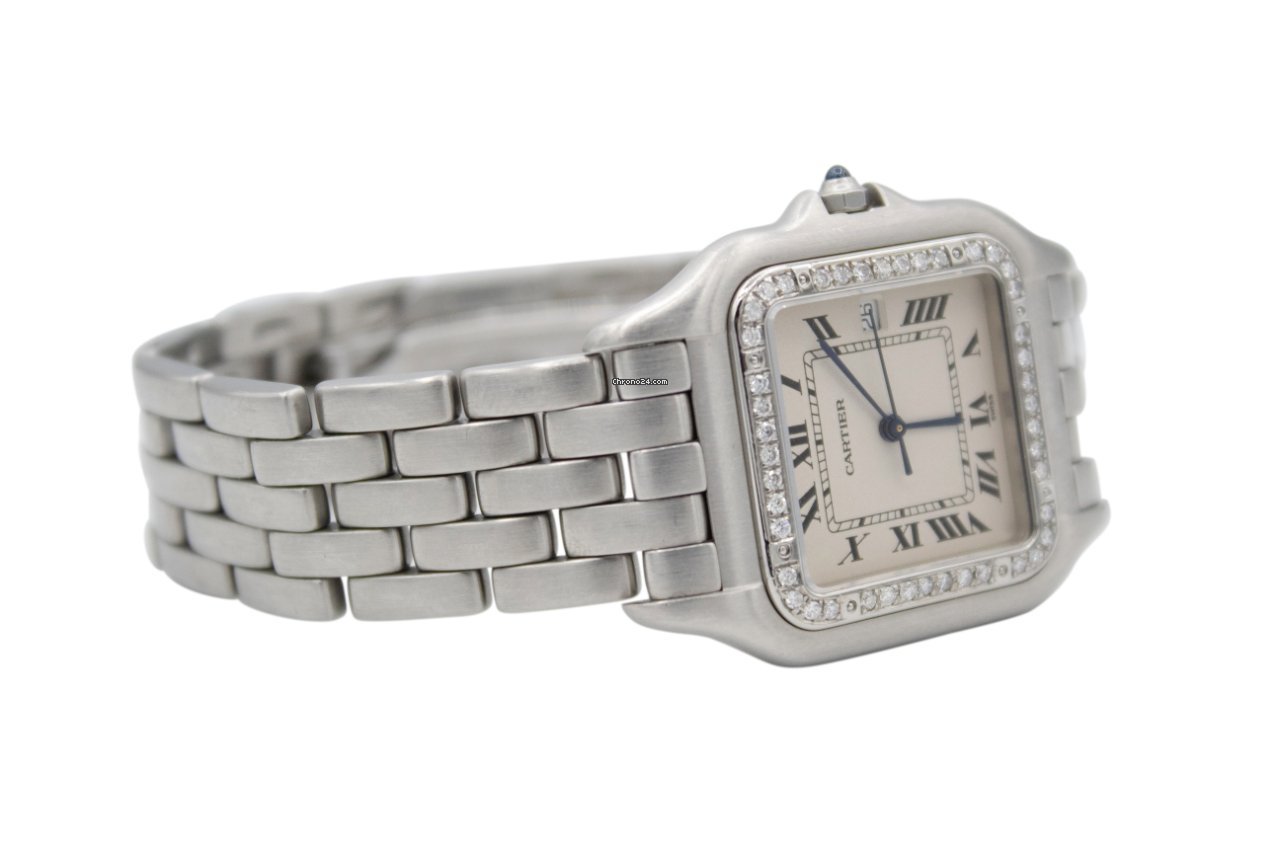 IMG_9081 Cartier Panthere Mens watch Unisex Quartz Steel 1300 Replica 6