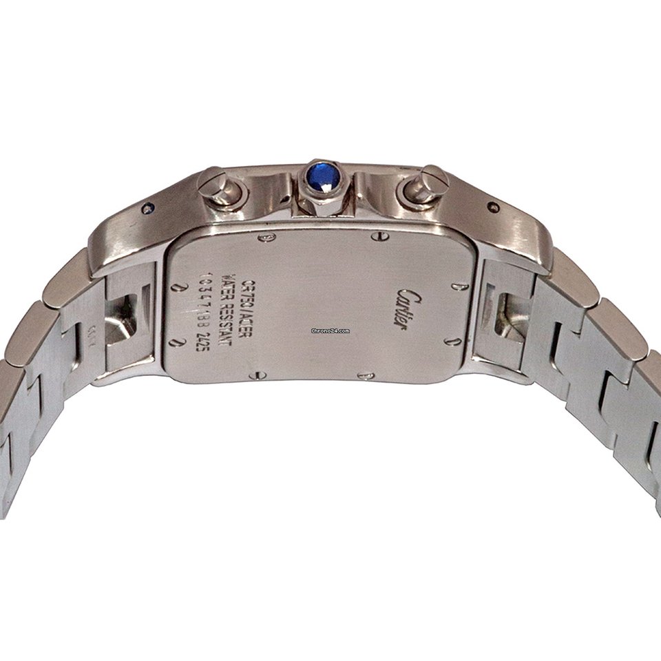 Cartier Santos Mens watch Unisex Quartz Gold Steel 2425 Replica 6