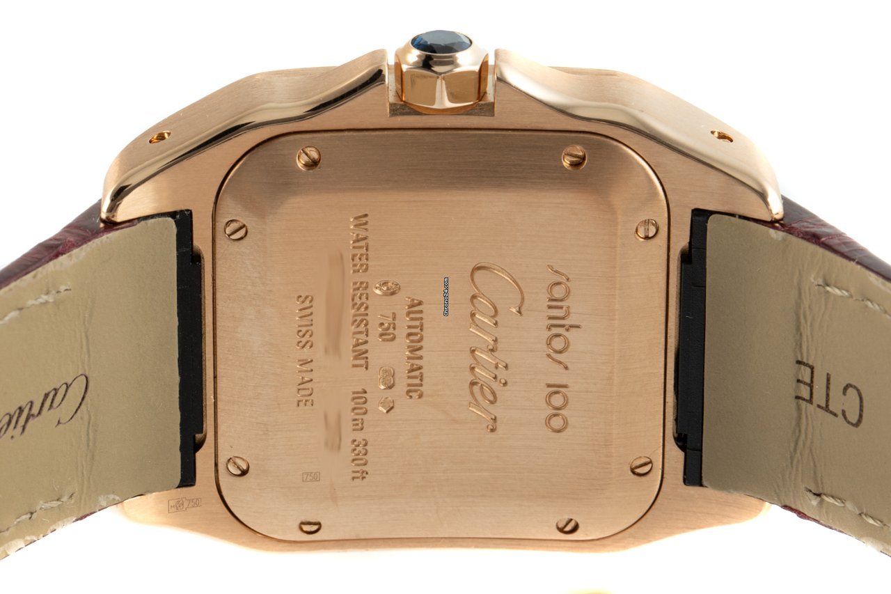 Cartier Santos 100 Mens watch Unisex Automatic Yellow gold 2879 Replica 6