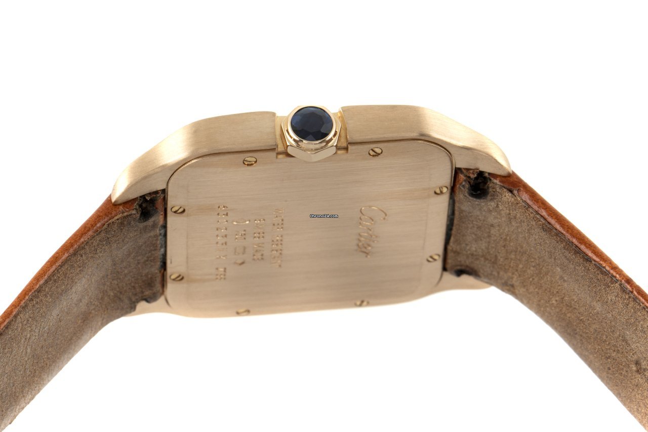IMG_9081 Cartier Santos Dumont Mens watch Unisex Quartz Yellow gold 2788 Replica 6