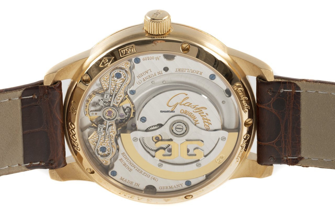 IMG_9081 Glashutte Original PanoMaticDate Mens watch Unisex Automatic Yellow gold 90-01-01-01-04 Replica 6