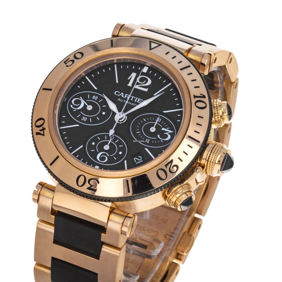 IMG_9081 Cartier Pasha Seatimer Mens watch Unisex Automatic Rose gold W301980M 3066 Replica 6