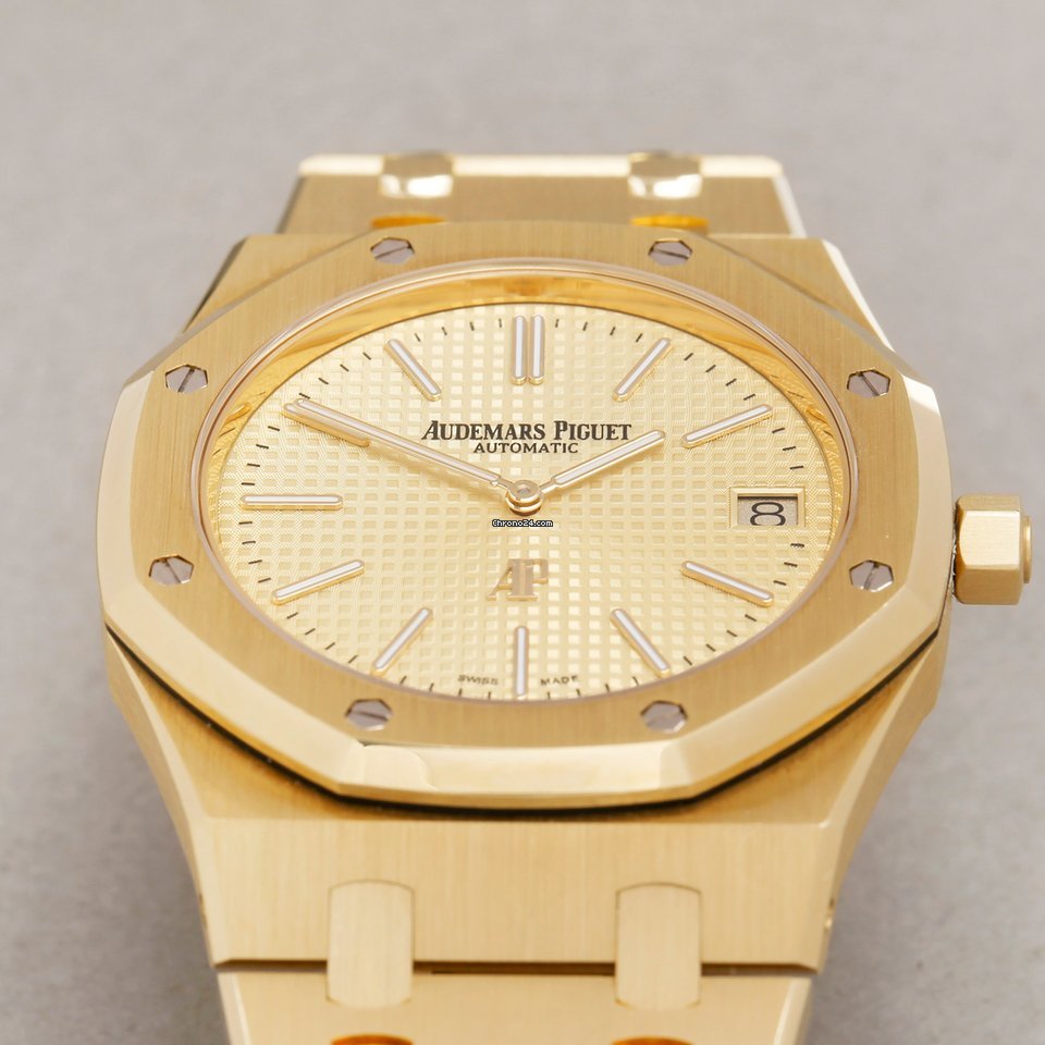 IMG_9081 Audemars Piguet Royal Oak Jumbo Mens watch Unisex Automatic Yellow gold 15202BA Replica 6