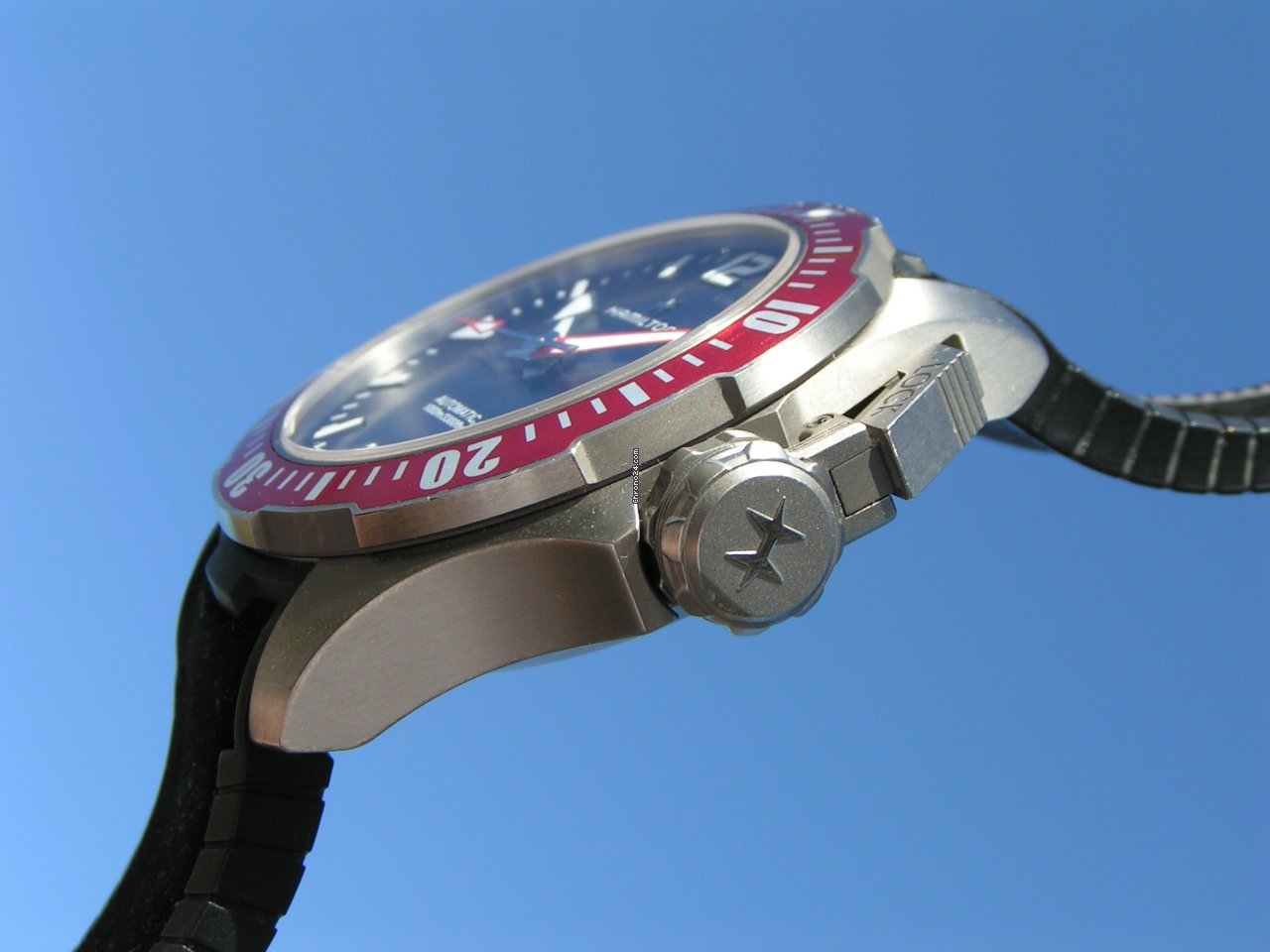 IMG_9081 Hamilton Khaki Navy Frogman Mens watch Unisex Automatic Titanium Hamilton H778050 Replica 6