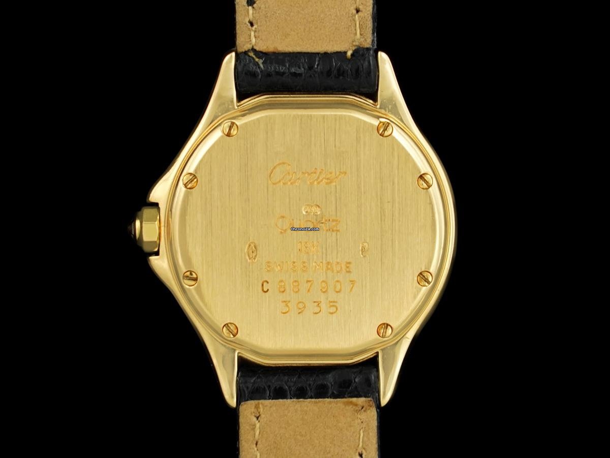 IMG_9081 Cartier Cougar Womens watch Quartz Yellow gold 7980 Replica 6