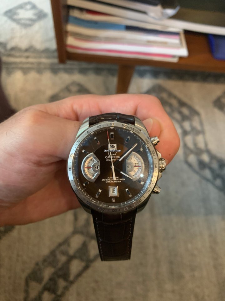 TAG Heuer Grand Carrera Mens watch Unisex Automatic Steel CAV511E.FC6231 Replica 6