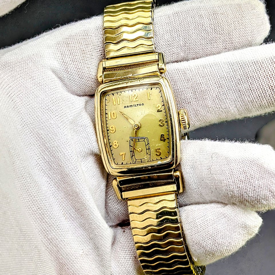 IMG_9081 Hamilton Mens watch Unisex Manual winding Gold Steel Hamilton Grade 980 Replica 6
