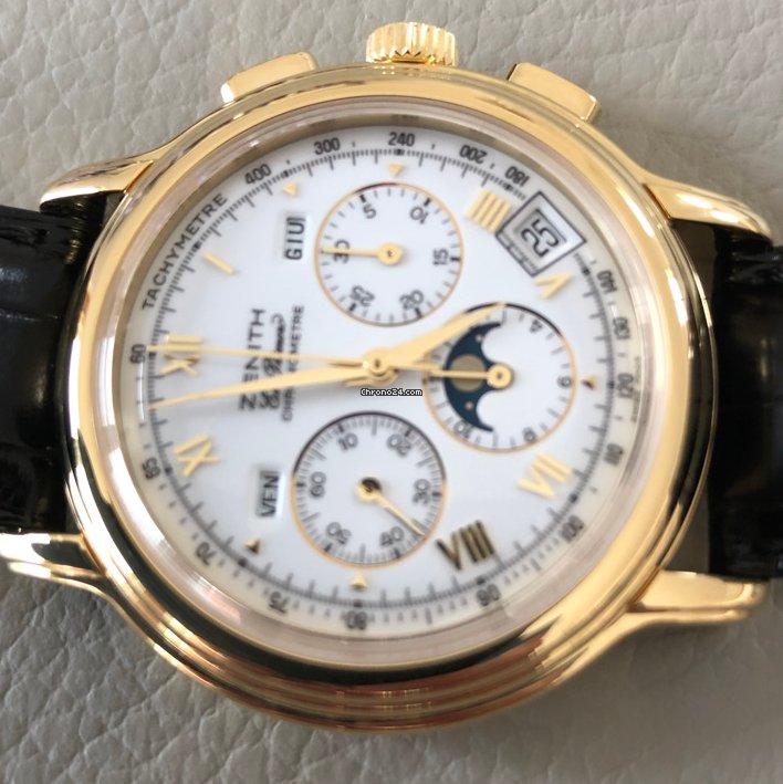 IMG_9081 Zenith El Primero Mens watch Unisex Automatic Yellow gold 30.0240.410 Replica 6