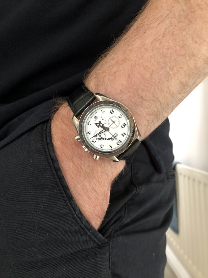 Omega Speedmaster Broad Arrow Mens watch Unisex Automatic White gold 78020450 Replica 6