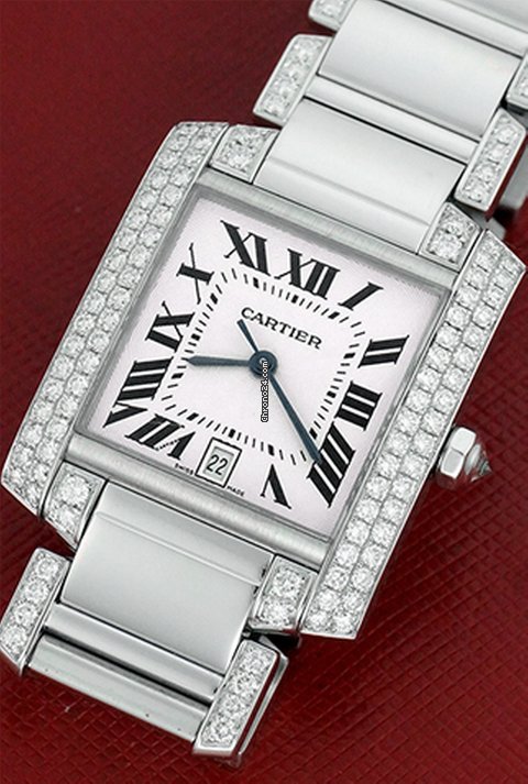 IMG_9081 Cartier Tank Francaise Mens watch Unisex Automatic White gold WE1003SF Replica 6
