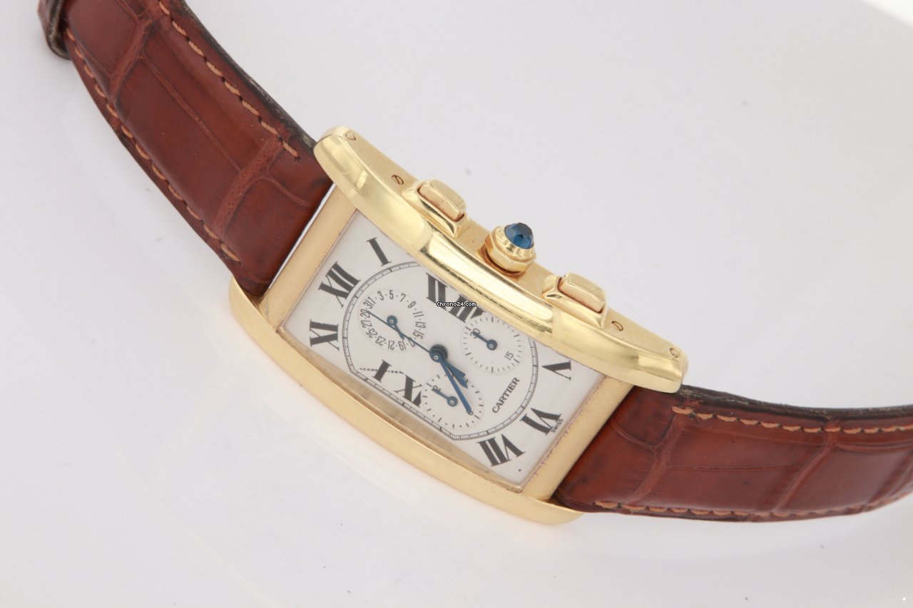 IMG_9081 Cartier Tank Americaine Mens watch Unisex Quartz Yellow gold 1730 Replica 6