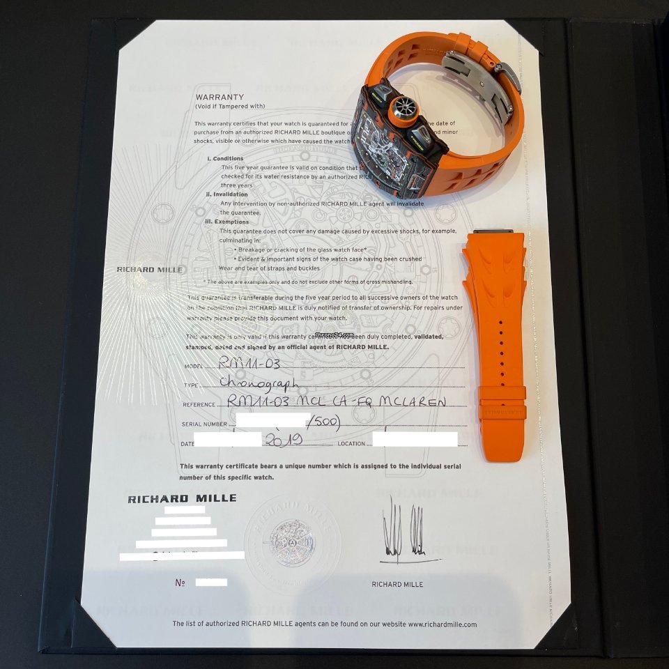 IMG_9081 Richard Mille RM 011 Mens watch Unisex Automatic Carbon RM 11-03 McLaren Replica 6