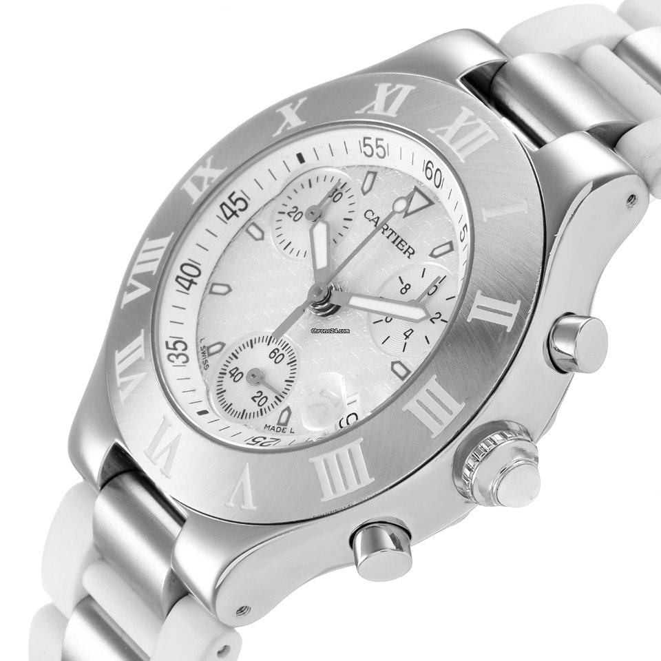IMG_9081 Cartier 21 Chronoscaph Mens watch Unisex Quartz Steel W10184U2 Replica 6