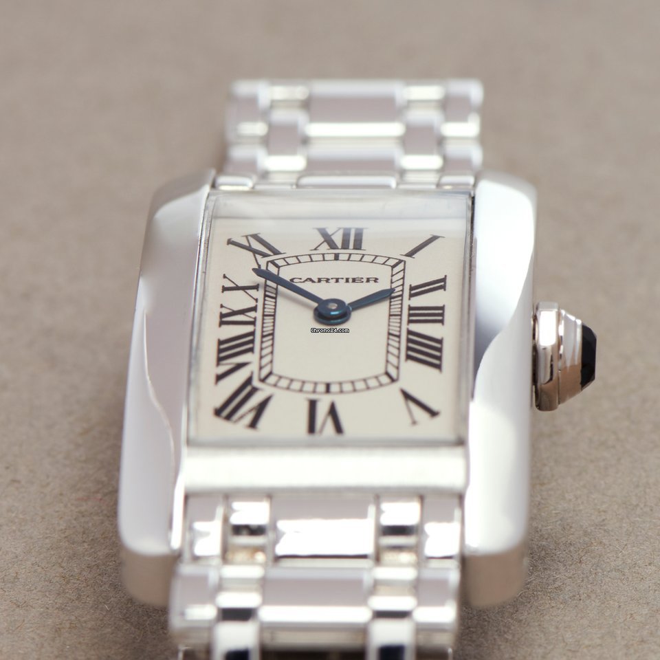 IMG_9081 Cartier Tank Americaine Mens watch Unisex Quartz White gold 1713 Replica 6