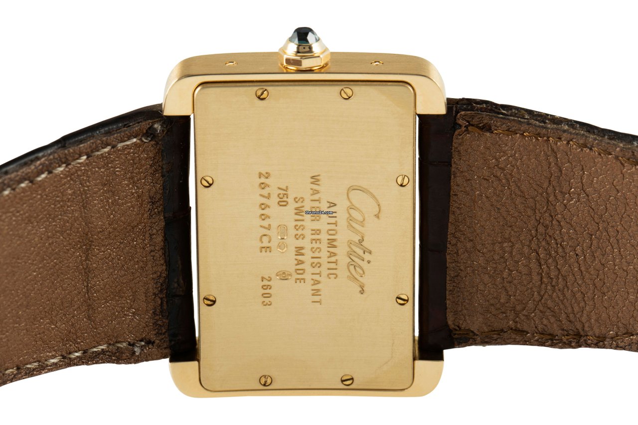 IMG_9081 Cartier Tank Divan Mens watch Unisex Automatic Yellow gold 2603 Replica 6
