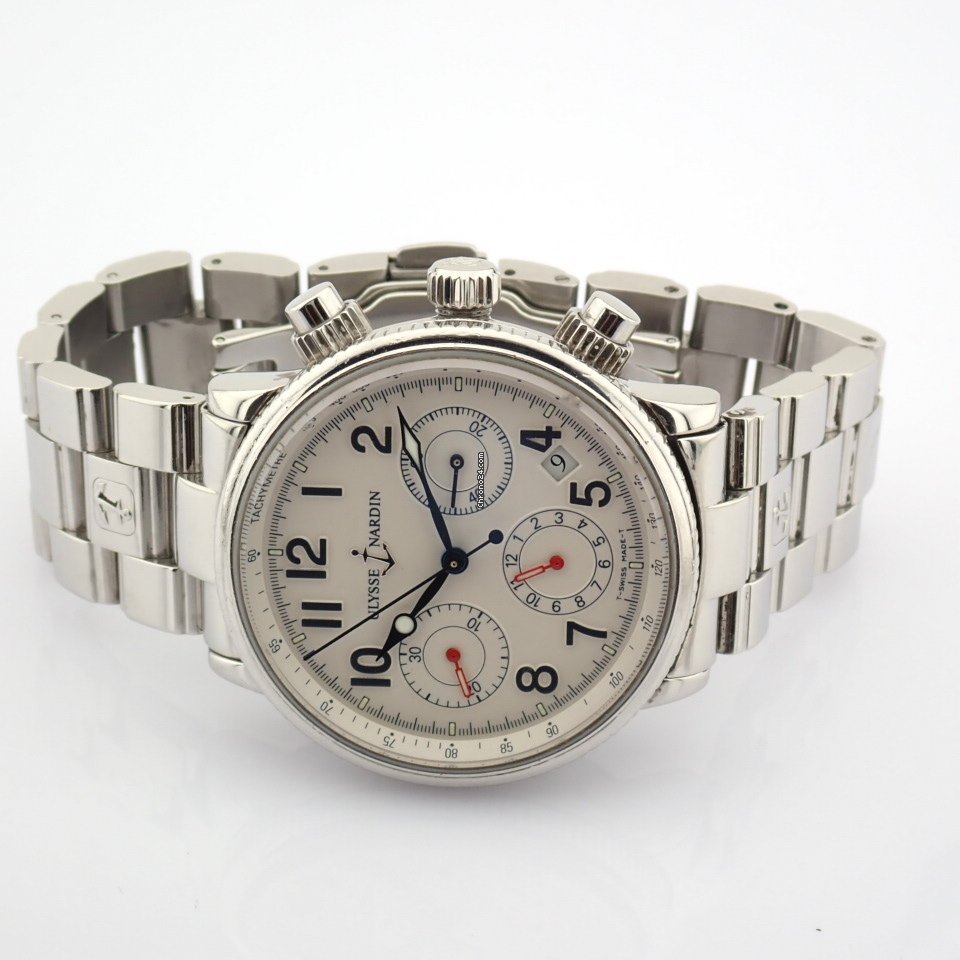 IMG_9081 Ulysse Nardin Marine Chronograph Mens watch Unisex Automatic Steel 353 22 Replica 6
