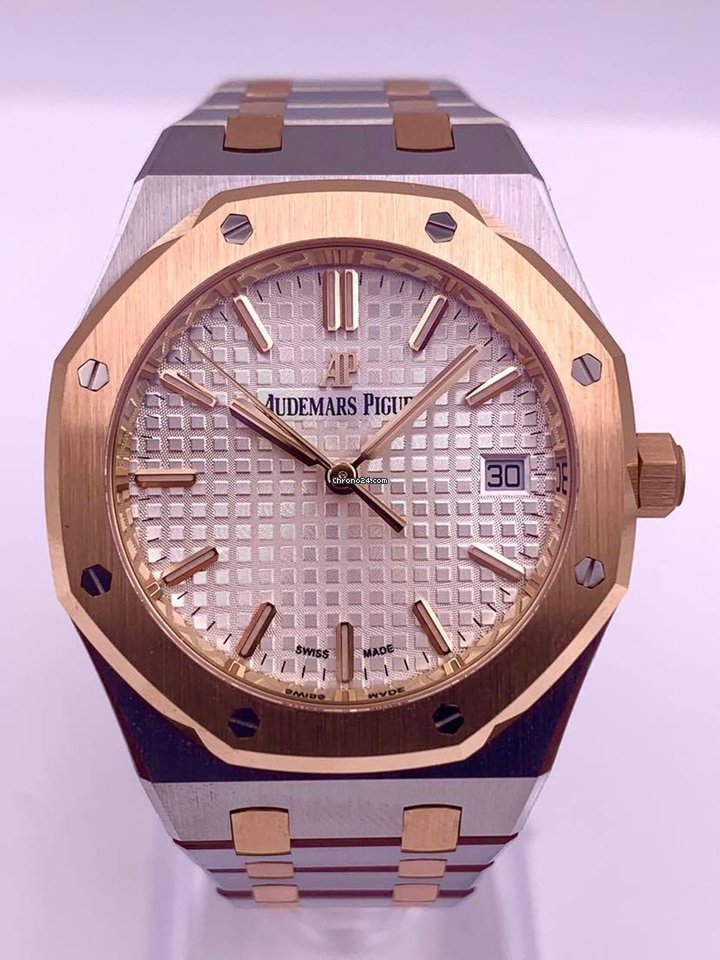 IMG_9081 Audemars Piguet Royal Oak Selfwinding Womens watch Automatic Gold Steel 77350SR.OO.1261SR.01 Replica 6