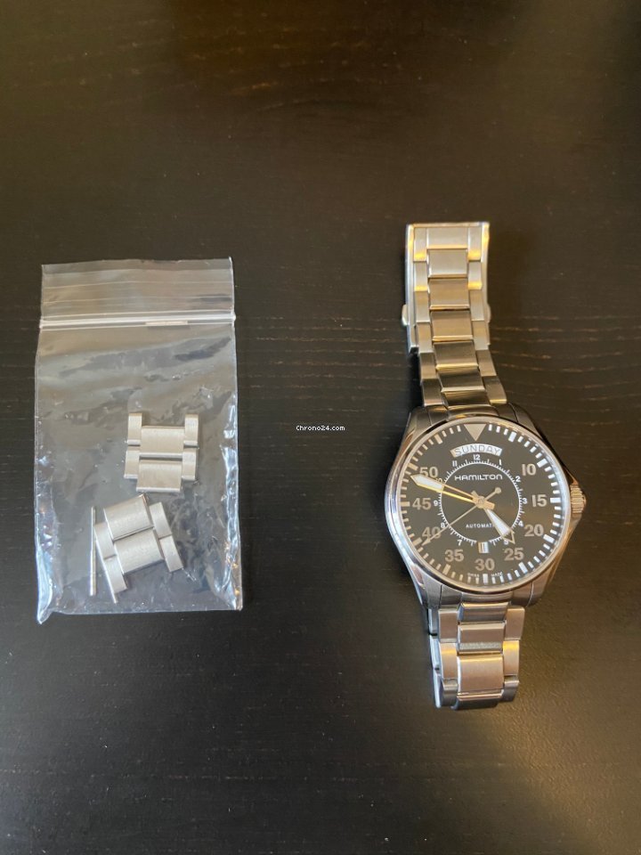 IMG_9081 Hamilton Khaki Pilot Day Date Mens watch Unisex Automatic Steel H64615135 Replica 6