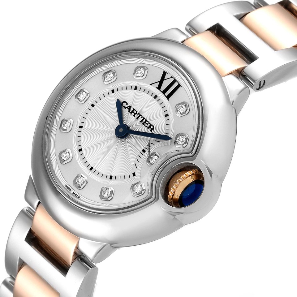 IMG_9081 Cartier Ballon Bleu 28mm Womens watch Quartz Steel WE902030 Replica 6