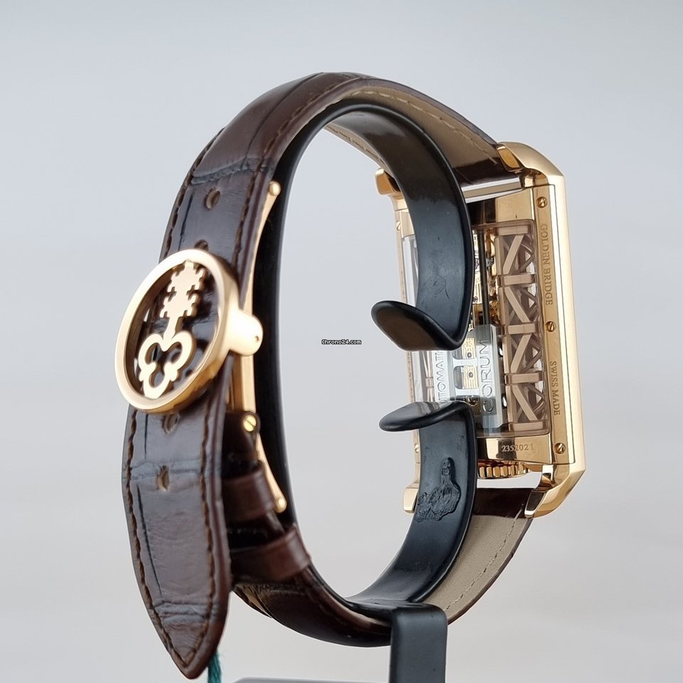 Corum Golden Bridge Mens watch Unisex Automatic Rose gold B313 03296 Replica 6