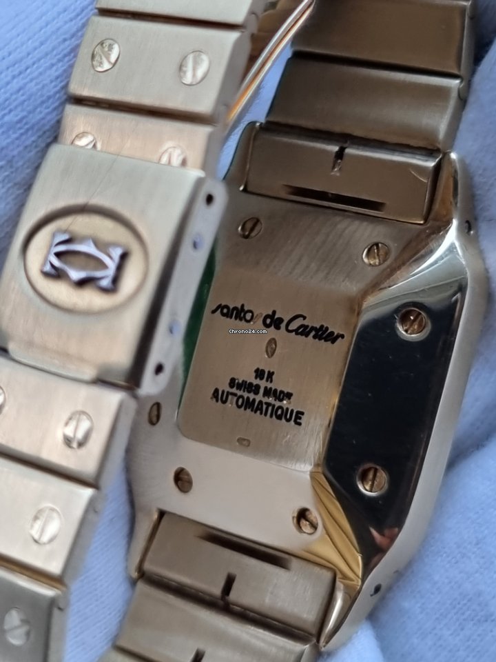 IMG_9081 Cartier Santos Mens watch Unisex Automatic Yellow gold 2960 Replica 6