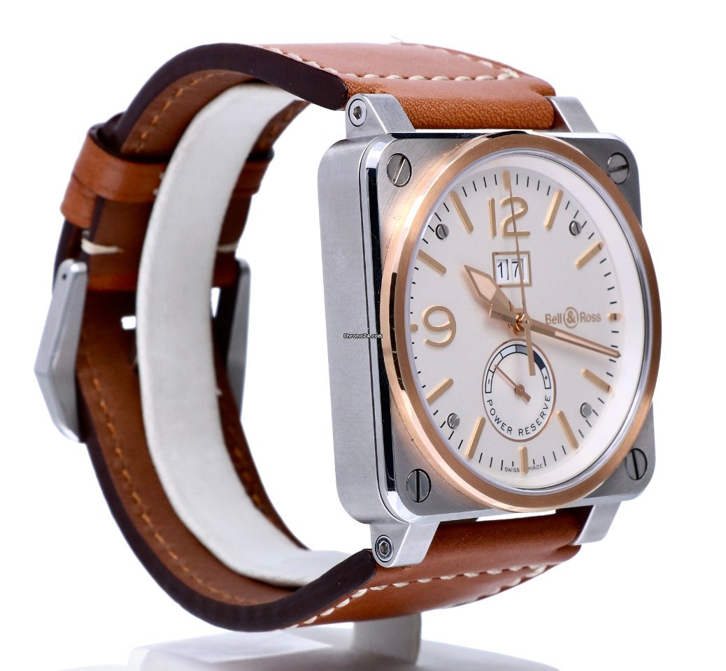 Bell & Ross BR 03-90 Grande Date et Reserve de Marche Mens watch Unisex Automatic Gold Steel BR0390-BICOLOR Replica 6