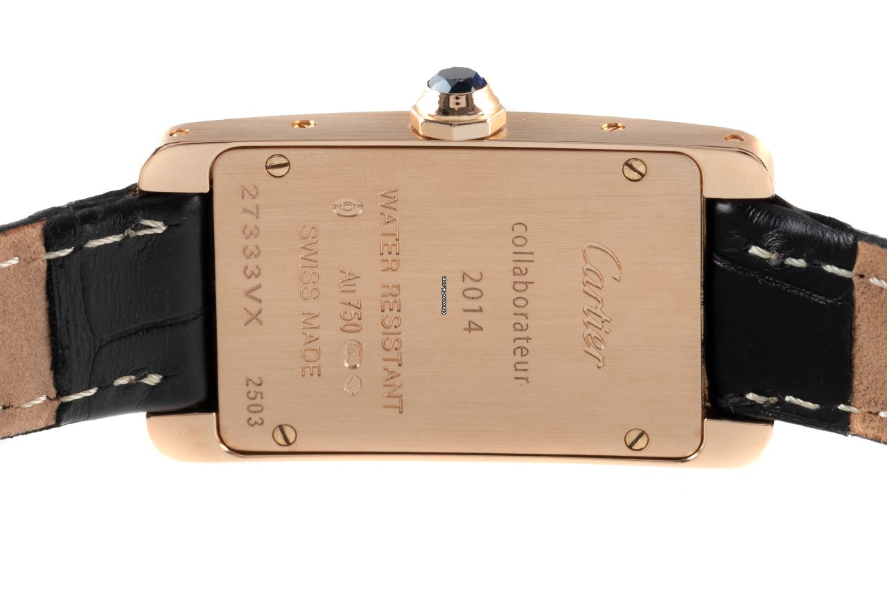 IMG_9081 Cartier Tank Americaine Womens watch Quartz Red gold 2503 Replica 6