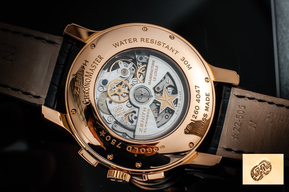 IMG_9081 Zenith Mens watch Unisex Automatic Rose gold 18 1260 4047 Replica 6