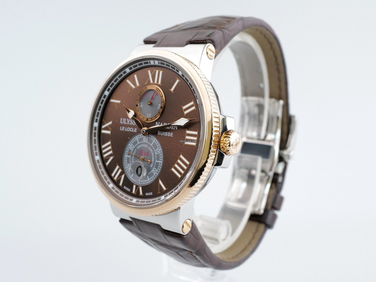 IMG_9081 Ulysse Nardin Marine Chronometer 43mm Mens watch Unisex Automatic Gold Steel 265-67 45 Replica 6