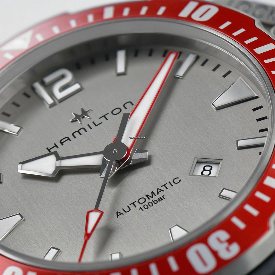 IMG_9081 Hamilton Khaki Navy Frogman Mens watch Unisex Automatic Titanium H77805380 Replica 6