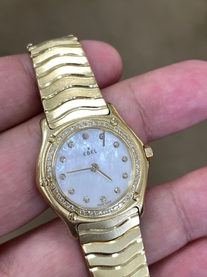 IMG_9081 Ebel Wave Womens watch Quartz Yellow gold 866901 Replica 6
