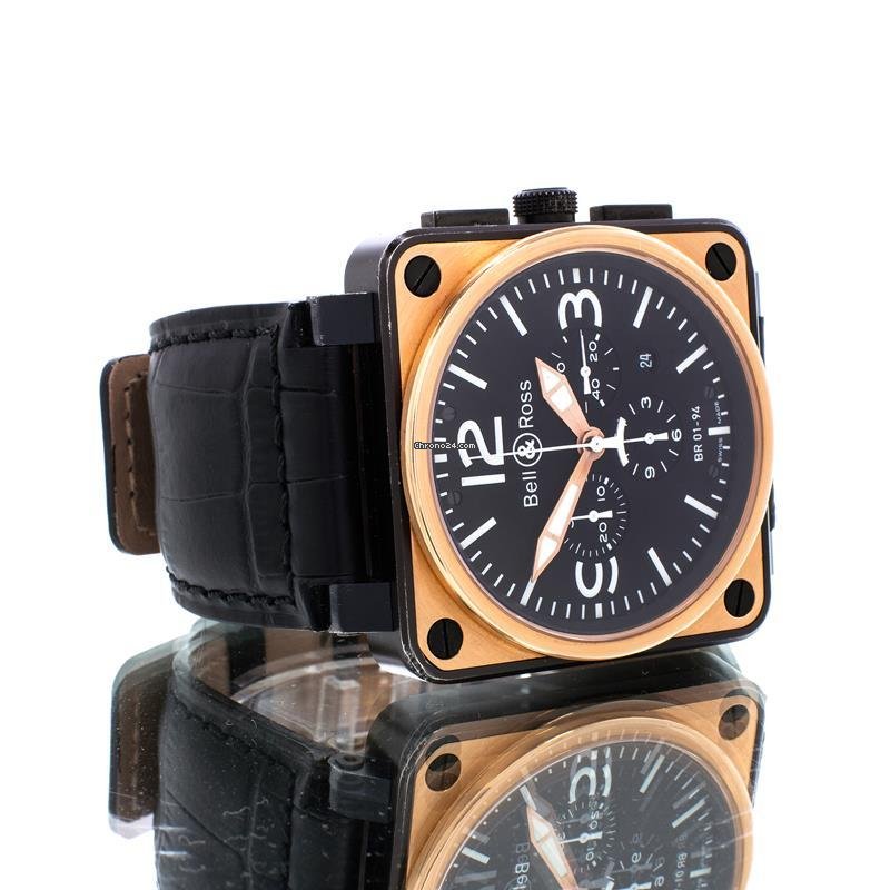 IMG_9081 Bell & Ross BR 01-94 Chronographe Mens watch Unisex Automatic Gold Steel Br01 94 Replica 6