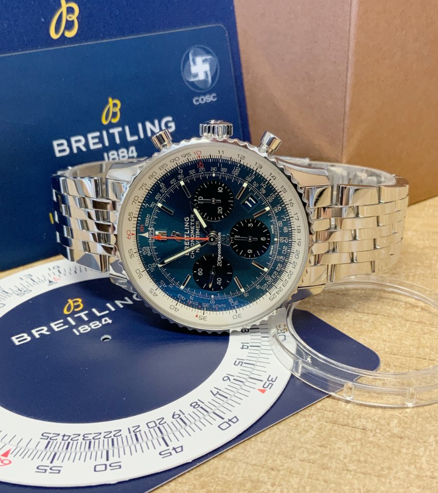 IMG_9081 Breitling Navitimer 1 B01 Chronograph 43 Mens watch Unisex Automatic Steel AB0121211C1A1 Replica 6