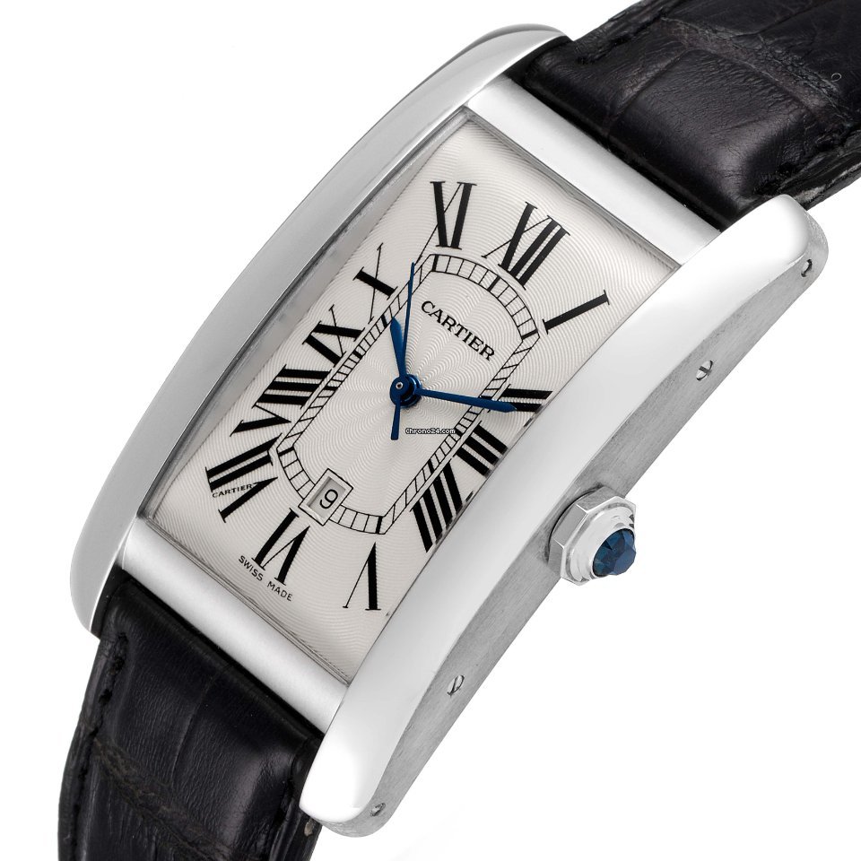 IMG_9081 Cartier Tank Americaine Mens watch Unisex Automatic White gold W2603256 Replica 6