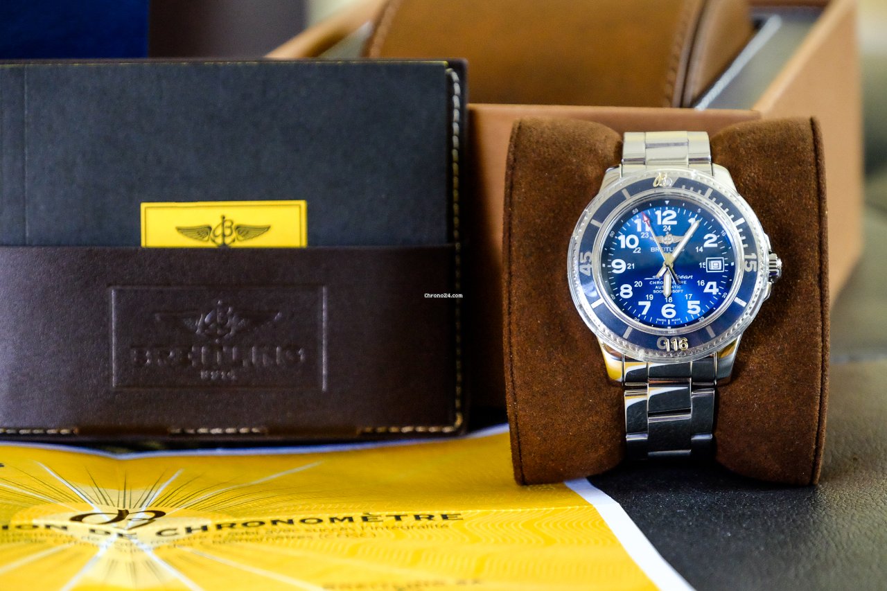 IMG_9081 Breitling Superocean II 42 Mens watch Unisex Automatic Steel A17365D11C1A1 Replica 6