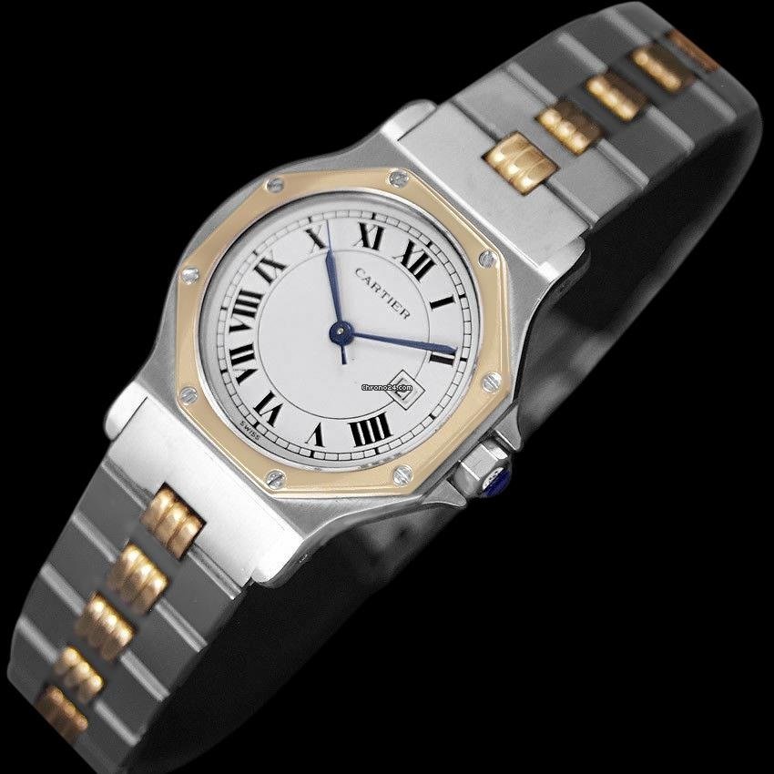 IMG_9081 Cartier Santos Mens watch Unisex Automatic Gold Steel 8306ST Replica 6