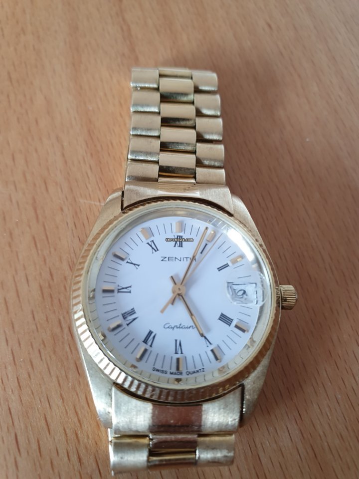 IMG_9081 Zenith Captain Mens watch Unisex Quartz Yellow gold 116-2 Replica 6