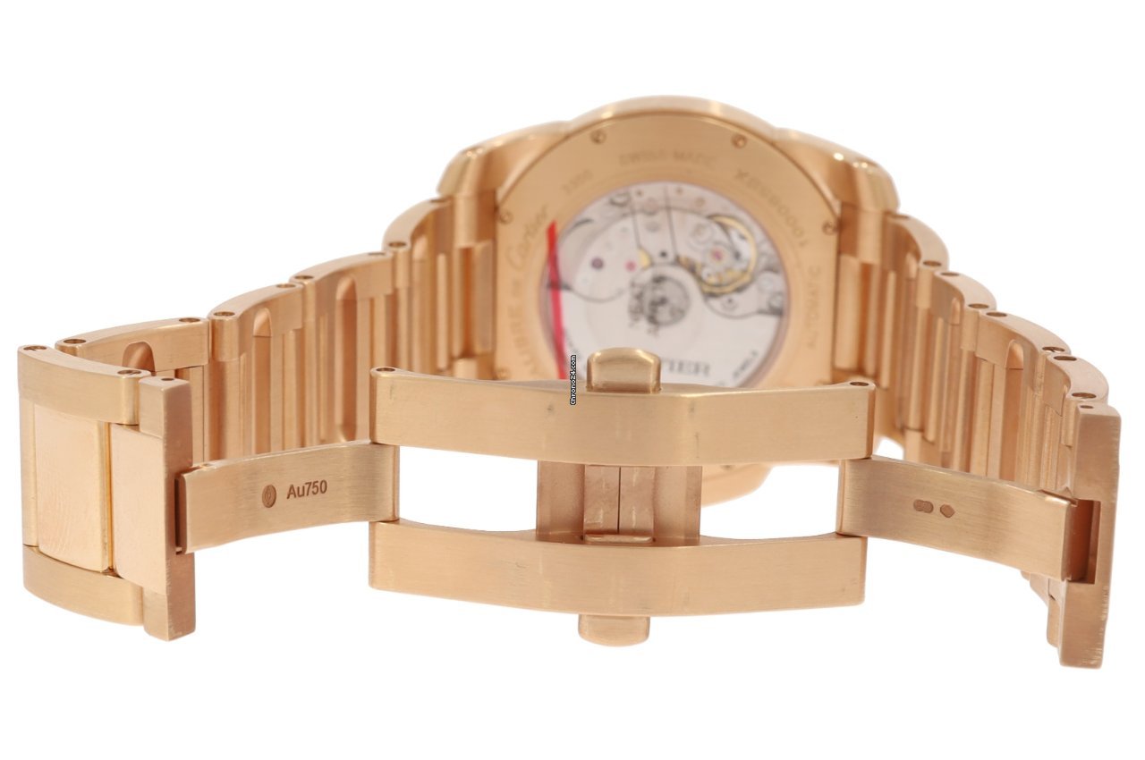 IMG_9081 Cartier Calibre de Cartier Mens watch Unisex Automatic Rose gold W7100018 Replica 6