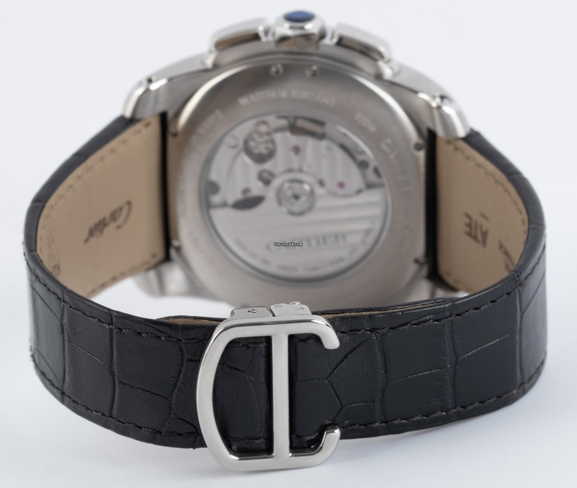 IMG_9081 Cartier Calibre de Cartier Chronograph Mens watch Unisex Automatic Steel W7100060 Replica 6
