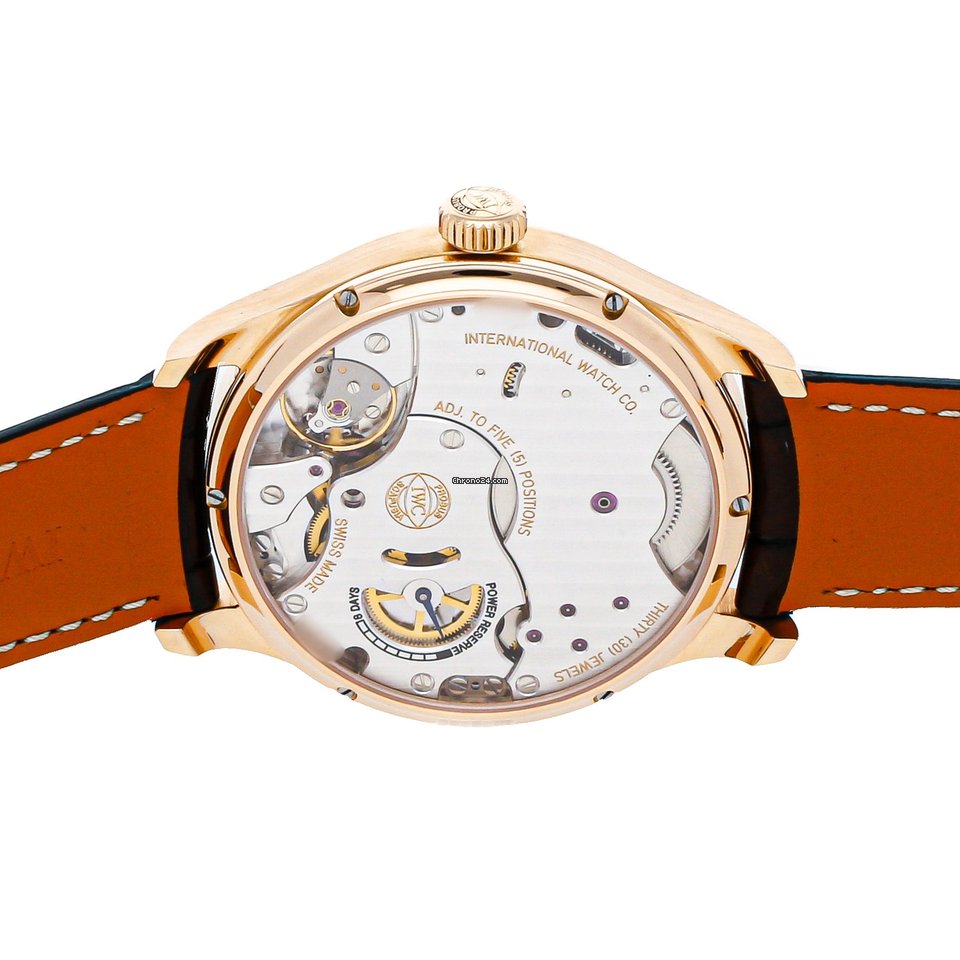 IWC Portuguese Hand-Wound Mens watch Unisex Manual winding Rose gold IW5102-04 Replica 6