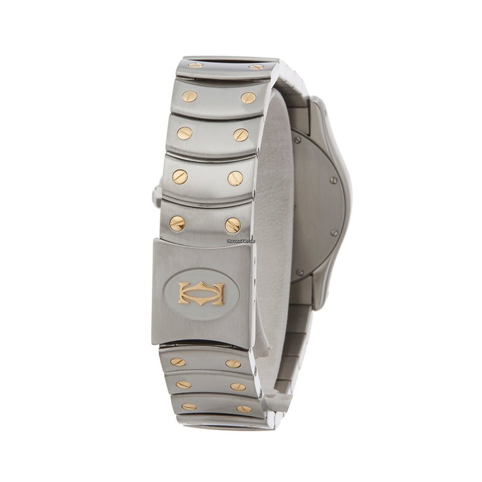 IMG_9081 Cartier Santos Mens watch Unisex Automatic Gold Steel 1910 Replica 6