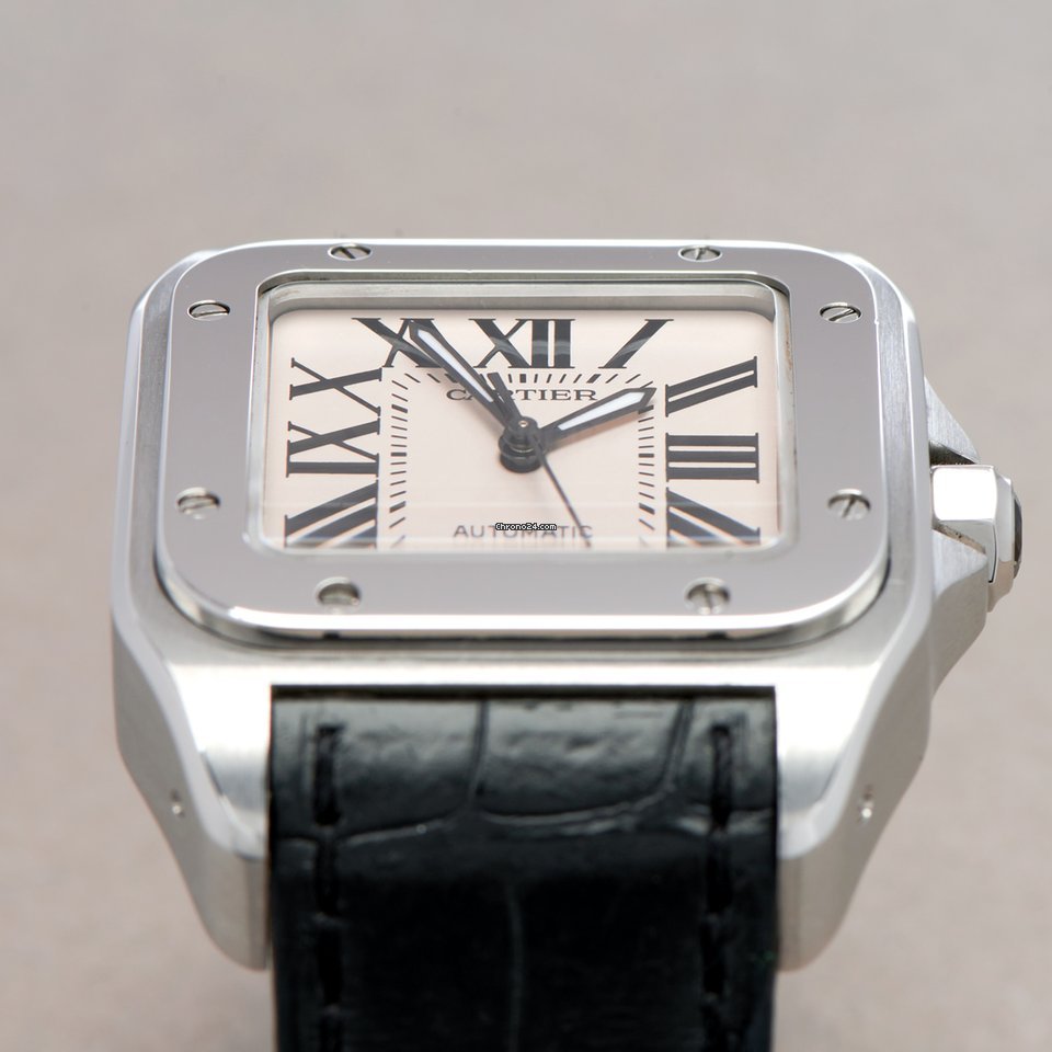 IMG_9081 Cartier Santos 100 Mens watch Unisex Automatic Steel W20106X8 or 2878 Replica 6