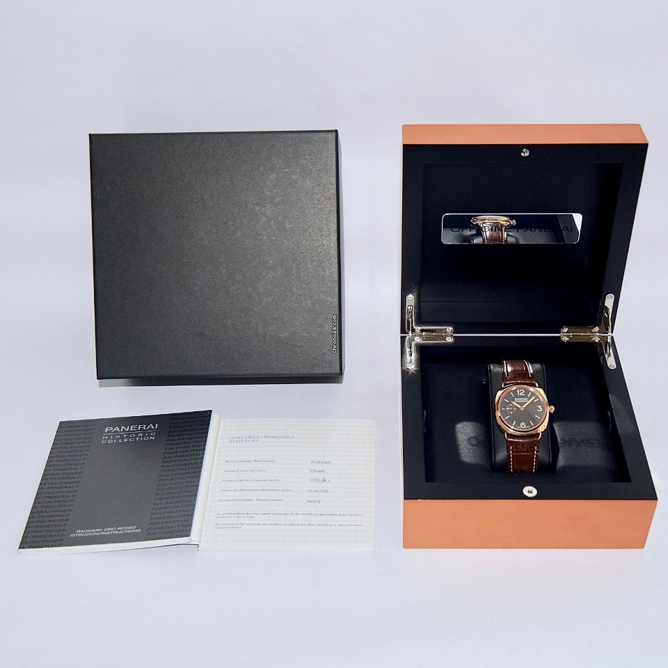 IMG_9081 Panerai Radiomir Mens watch Unisex Manual winding Red gold PAM 00439 Replica 6