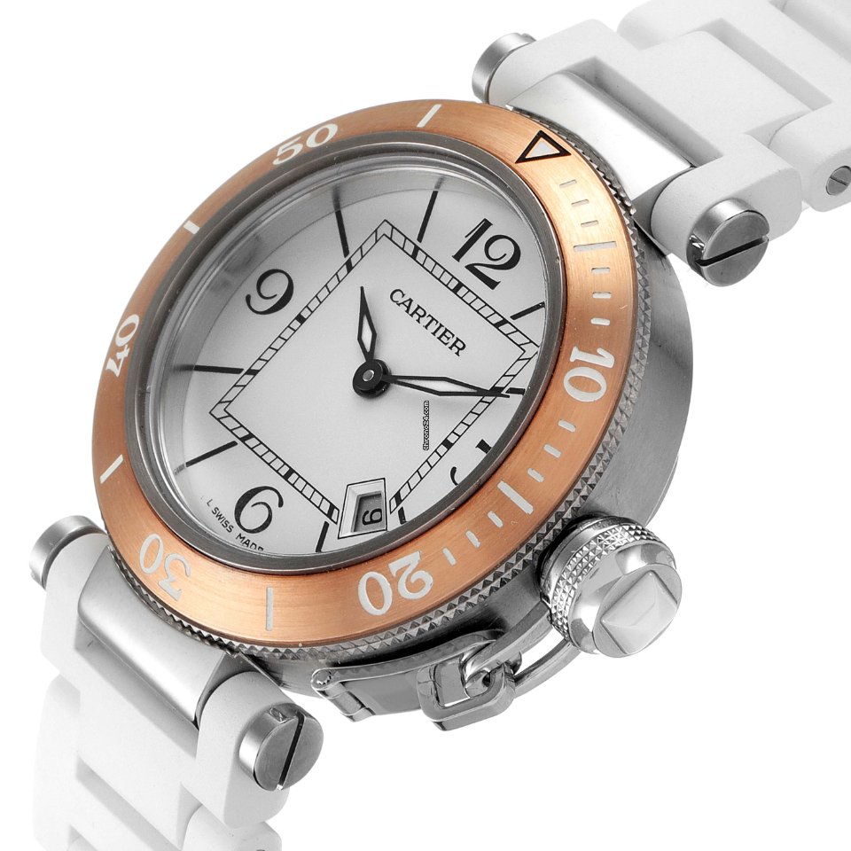 IMG_9081 Cartier Pasha Seatimer Mens watch Unisex Quartz Steel W3140001 Replica 6