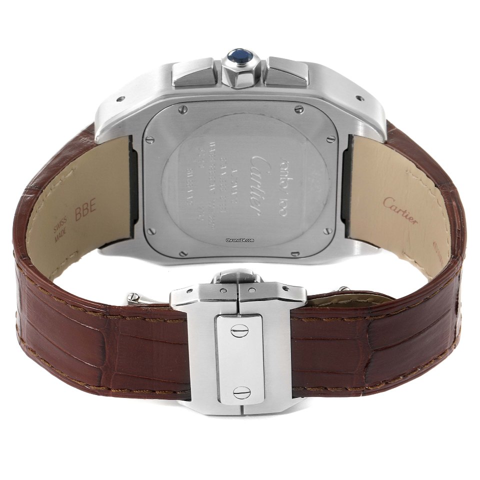 IMG_9081 Cartier Santos 100 Mens watch Unisex Automatic W20090X8 Replica 6