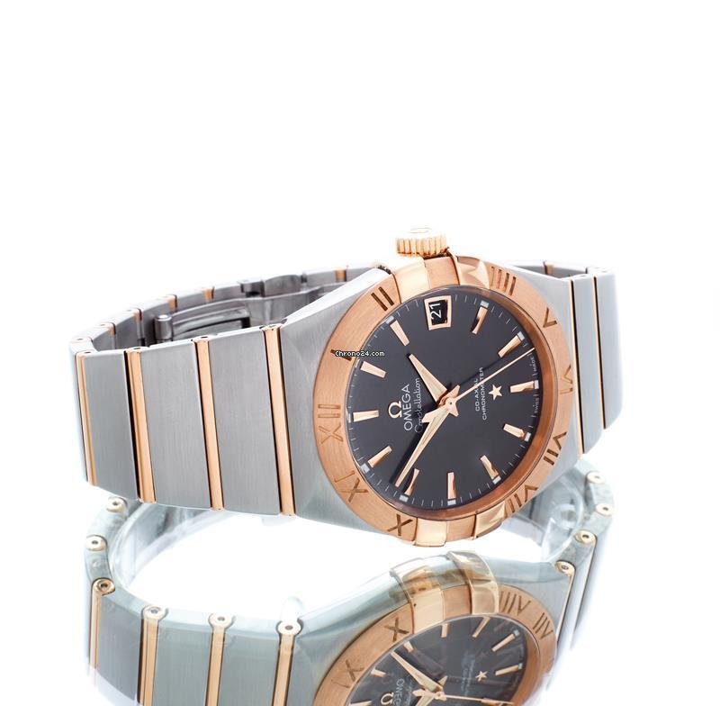 Omega Constellation Men Mens watch Unisex Automatic Gold Steel 123.20.38.21.06.002 Replica 6