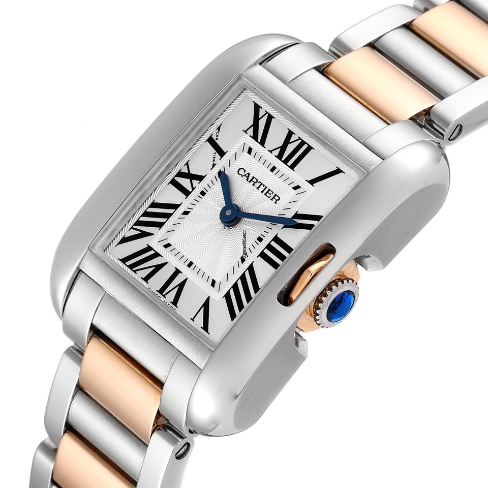 IMG_9081 Cartier Tank Anglaise Womens watch Quartz Gold Steel W5310019 Replica 6