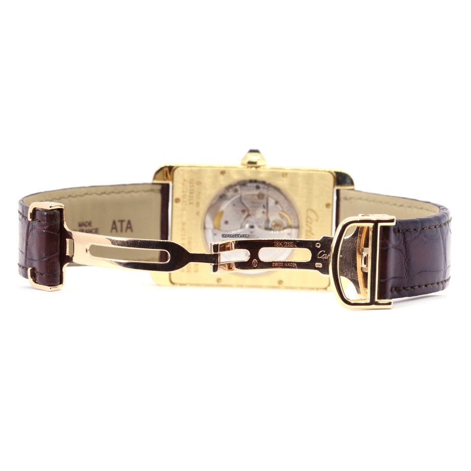 IMG_9081 Cartier Tank Americaine Mens watch Unisex Automatic Yellow gold 2926 Replica 6