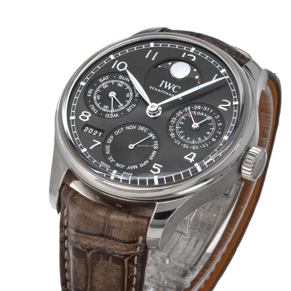 IMG_9081 IWC Portuguese Perpetual Calendar Mens watch Unisex Automatic White gold IW503301 Replica 6