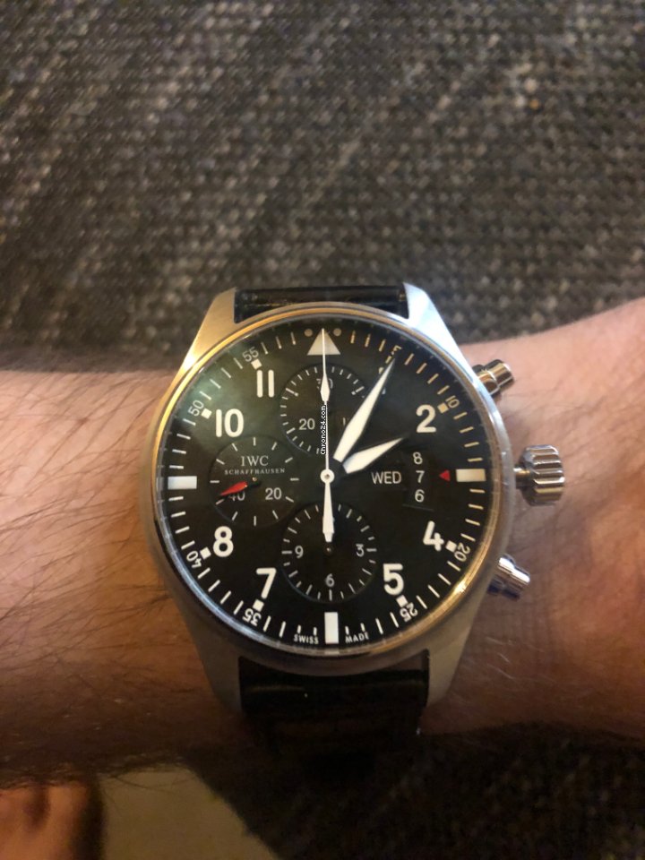 IMG_9081 IWC Pilot Chronograph Mens watch Unisex Automatic Steel IW3777 Replica 6